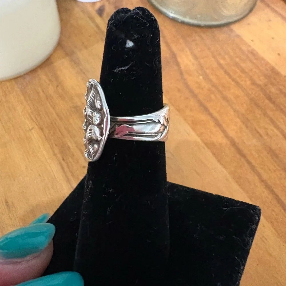 Sterling Silver Vintage Spoon Ring size 5 - Picture 8 of 15